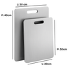 Set 2 Taglieri in Acciaio Inox AISI 304 - Spessore 15/10 (1,5 mm) - Misure: 20x30cm + 30x40cm - Satinato - Bifacciali - Lavabili in Lavastoviglie