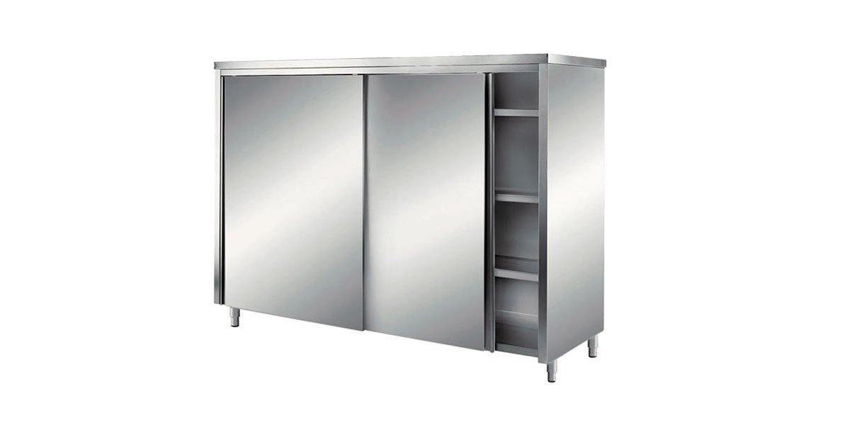 Armadio con porte scorrevoli e 3 ripiani - ZeroInox