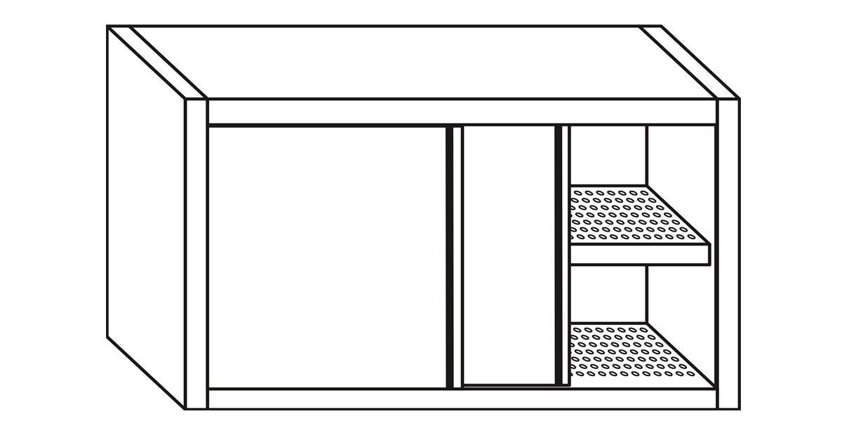 Pensile con porte scorrevoli e 1 ripiano con sgocciolatoio - ZeroInox