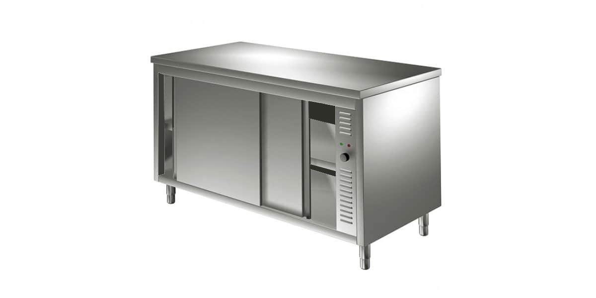 Tavolo armadiato caldo con ante scorrevoli - ZeroInox